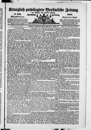 Königlich privilegirte Berlinische Zeitung von Staats- und gelehrten Sachen vom 03.08.1891