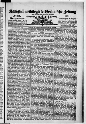 Königlich privilegirte Berlinische Zeitung von Staats- und gelehrten Sachen vom 27.08.1891