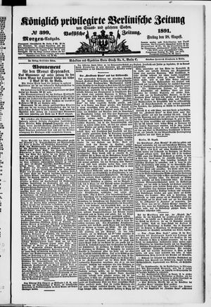Königlich privilegirte Berlinische Zeitung von Staats- und gelehrten Sachen vom 28.08.1891