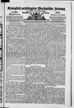 Königlich privilegirte Berlinische Zeitung von Staats- und gelehrten Sachen vom 29.08.1891