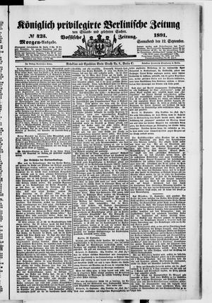 Königlich privilegirte Berlinische Zeitung von Staats- und gelehrten Sachen vom 12.09.1891