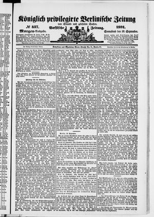 Königlich privilegirte Berlinische Zeitung von Staats- und gelehrten Sachen vom 19.09.1891