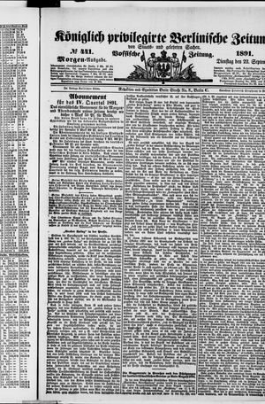 Königlich privilegirte Berlinische Zeitung von Staats- und gelehrten Sachen vom 22.09.1891