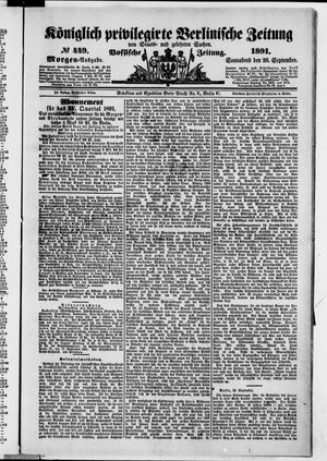 Königlich privilegirte Berlinische Zeitung von Staats- und gelehrten Sachen vom 26.09.1891