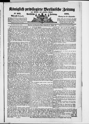 Königlich privilegirte Berlinische Zeitung von Staats- und gelehrten Sachen vom 28.09.1891