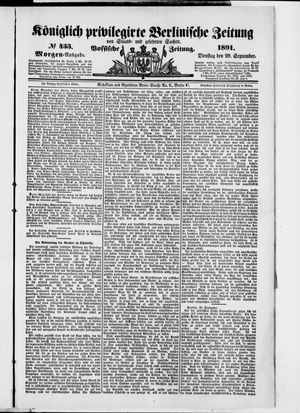 Königlich privilegirte Berlinische Zeitung von Staats- und gelehrten Sachen vom 29.09.1891