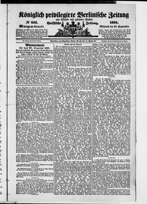 Königlich privilegirte Berlinische Zeitung von Staats- und gelehrten Sachen vom 30.09.1891