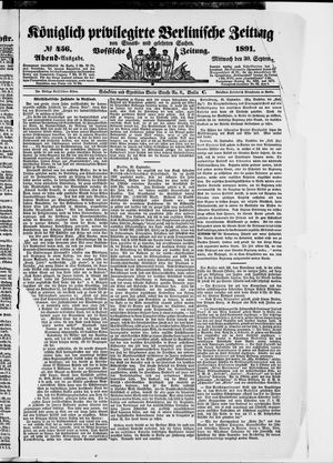 Königlich privilegirte Berlinische Zeitung von Staats- und gelehrten Sachen vom 30.09.1891