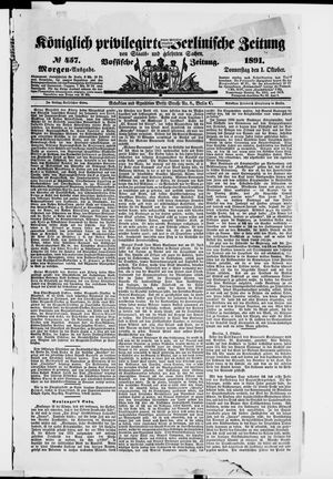 Königlich privilegirte Berlinische Zeitung von Staats- und gelehrten Sachen vom 01.10.1891