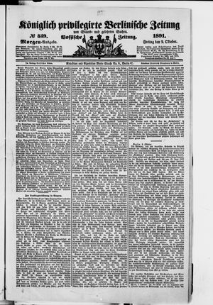 Königlich privilegirte Berlinische Zeitung von Staats- und gelehrten Sachen vom 02.10.1891
