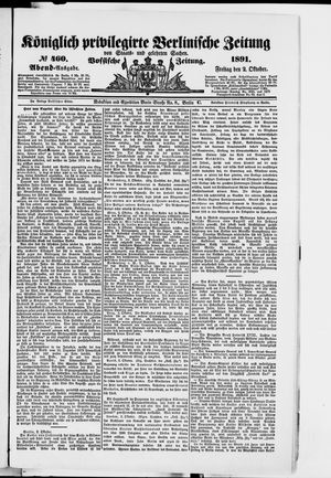 Königlich privilegirte Berlinische Zeitung von Staats- und gelehrten Sachen vom 02.10.1891
