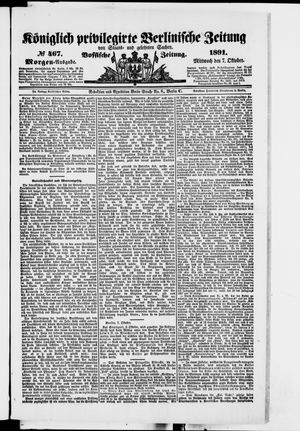 Königlich privilegirte Berlinische Zeitung von Staats- und gelehrten Sachen vom 07.10.1891