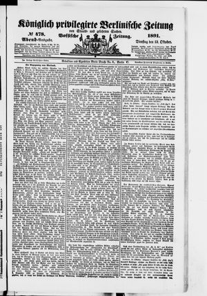 Königlich privilegirte Berlinische Zeitung von Staats- und gelehrten Sachen vom 13.10.1891