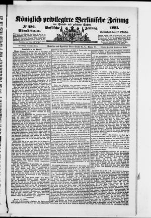 Königlich privilegirte Berlinische Zeitung von Staats- und gelehrten Sachen vom 17.10.1891