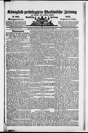 Königlich privilegirte Berlinische Zeitung von Staats- und gelehrten Sachen vom 27.10.1891
