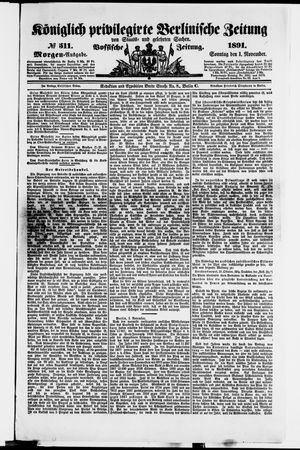 Königlich privilegirte Berlinische Zeitung von Staats- und gelehrten Sachen vom 01.11.1891