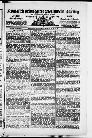 Königlich privilegirte Berlinische Zeitung von Staats- und gelehrten Sachen vom 07.11.1891