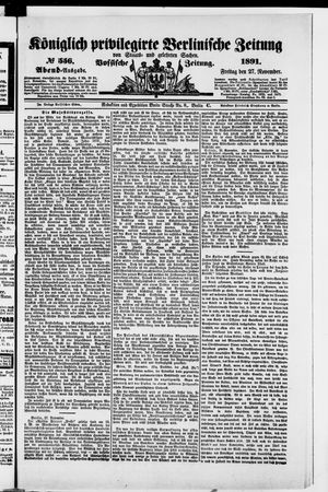 Königlich privilegirte Berlinische Zeitung von Staats- und gelehrten Sachen vom 27.11.1891