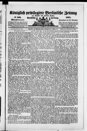 Königlich privilegirte Berlinische Zeitung von Staats- und gelehrten Sachen vom 28.11.1891