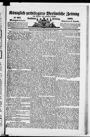 Königlich privilegirte Berlinische Zeitung von Staats- und gelehrten Sachen vom 16.12.1891