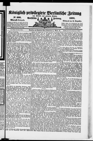 Königlich privilegirte Berlinische Zeitung von Staats- und gelehrten Sachen vom 16.12.1891