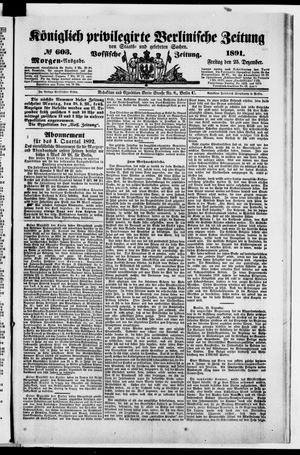 Königlich privilegirte Berlinische Zeitung von Staats- und gelehrten Sachen on Dec 25, 1891
