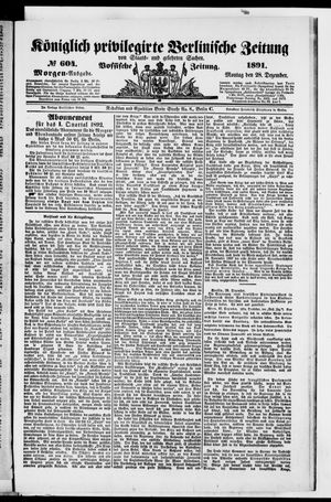 Königlich privilegirte Berlinische Zeitung von Staats- und gelehrten Sachen vom 28.12.1891