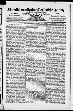 Königlich privilegirte Berlinische Zeitung von Staats- und gelehrten Sachen vom 28.12.1891