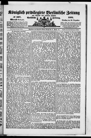 Königlich privilegirte Berlinische Zeitung von Staats- und gelehrten Sachen vom 29.12.1891
