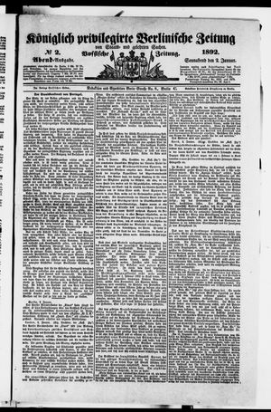 Königlich privilegirte Berlinische Zeitung von Staats- und gelehrten Sachen on Jan 2, 1892