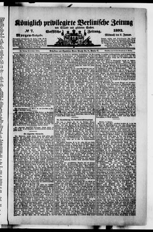 Königlich privilegirte Berlinische Zeitung von Staats- und gelehrten Sachen vom 06.01.1892