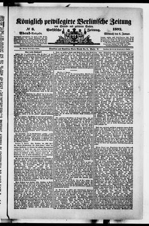 Königlich privilegirte Berlinische Zeitung von Staats- und gelehrten Sachen vom 06.01.1892