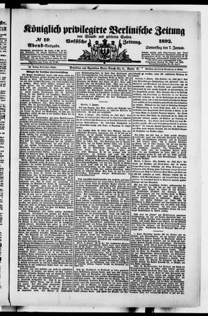 Königlich privilegirte Berlinische Zeitung von Staats- und gelehrten Sachen on Jan 7, 1892