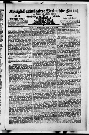 Königlich privilegirte Berlinische Zeitung von Staats- und gelehrten Sachen vom 08.01.1892