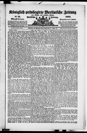 Königlich privilegirte Berlinische Zeitung von Staats- und gelehrten Sachen on Jan 9, 1892
