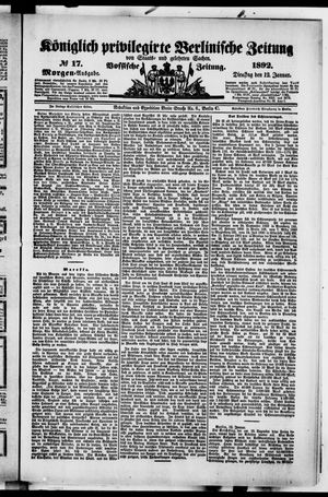 Königlich privilegirte Berlinische Zeitung von Staats- und gelehrten Sachen on Jan 12, 1892