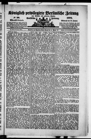 Königlich privilegirte Berlinische Zeitung von Staats- und gelehrten Sachen vom 13.01.1892