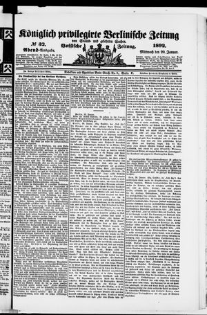 Königlich privilegirte Berlinische Zeitung von Staats- und gelehrten Sachen on Jan 20, 1892