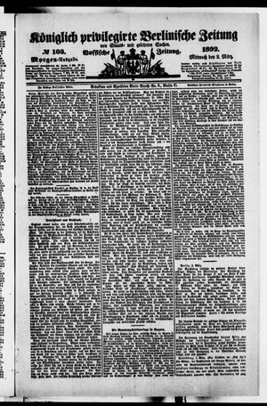 Königlich privilegirte Berlinische Zeitung von Staats- und gelehrten Sachen on Mar 2, 1892