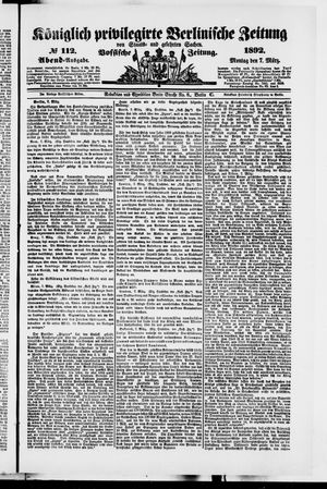 Königlich privilegirte Berlinische Zeitung von Staats- und gelehrten Sachen on Mar 7, 1892