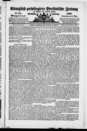 Königlich privilegirte Berlinische Zeitung von Staats- und gelehrten Sachen vom 10.03.1892