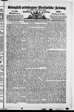 Königlich privilegirte Berlinische Zeitung von Staats- und gelehrten Sachen on Mar 10, 1892