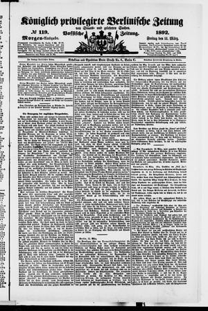 Königlich privilegirte Berlinische Zeitung von Staats- und gelehrten Sachen vom 11.03.1892