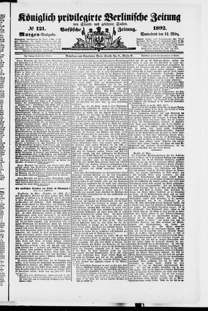 Königlich privilegirte Berlinische Zeitung von Staats- und gelehrten Sachen vom 12.03.1892