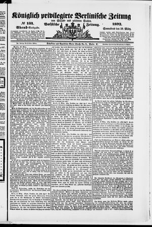 Königlich privilegirte Berlinische Zeitung von Staats- und gelehrten Sachen on Mar 19, 1892