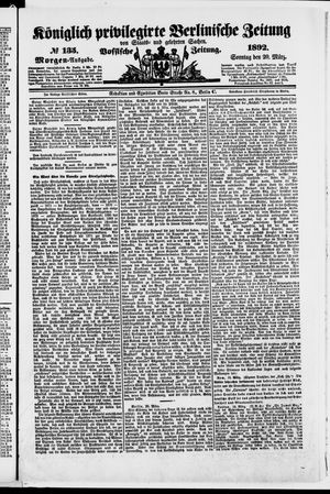 Königlich privilegirte Berlinische Zeitung von Staats- und gelehrten Sachen on Mar 20, 1892