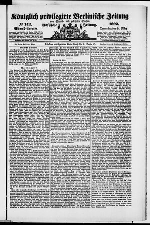 Königlich privilegirte Berlinische Zeitung von Staats- und gelehrten Sachen on Mar 24, 1892