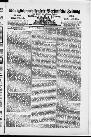 Königlich privilegirte Berlinische Zeitung von Staats- und gelehrten Sachen vom 29.03.1892