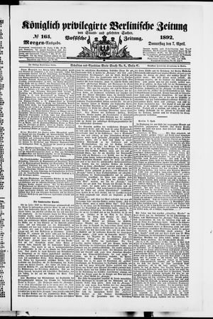Königlich privilegirte Berlinische Zeitung von Staats- und gelehrten Sachen vom 07.04.1892