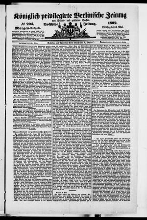 Königlich privilegirte Berlinische Zeitung von Staats- und gelehrten Sachen vom 03.05.1892